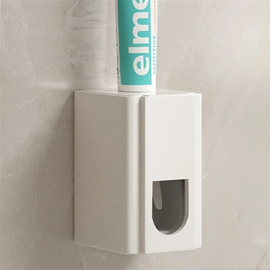 1 Piece Of Toothpaste Storage Rack Automatic Squeeze Toothpaste Dispenser Wall-Mounted Non-Porous Bathroom Toothbrush Toothpaste