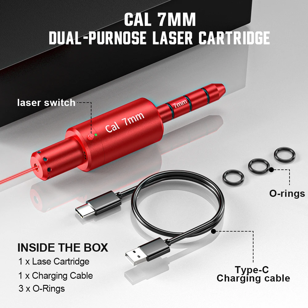 مدرب الضوء الأحمر الأخضر المغناطيسي متعدد الوظائف مقاس 7 مم، ثنائي الغرض للتدريب والمعايرة