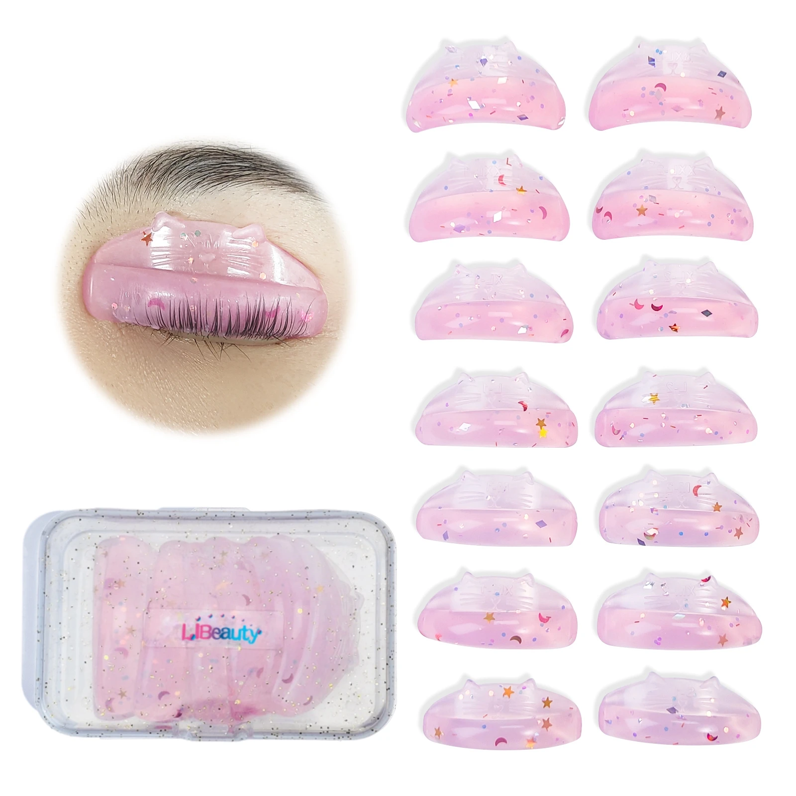 

Libeauty 7 Pairs Reusable Silicone Eyelash Perm Rod Sticky Lash Lift Pads 3D Eyelashes Extension Curler Accessories Makeup Tools