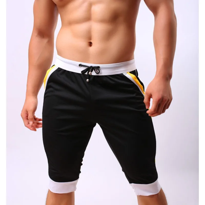 New men's sweatpants, Korean version of casual fashion summer thin, cropped pants men's beach pants, one piece of hair 048
