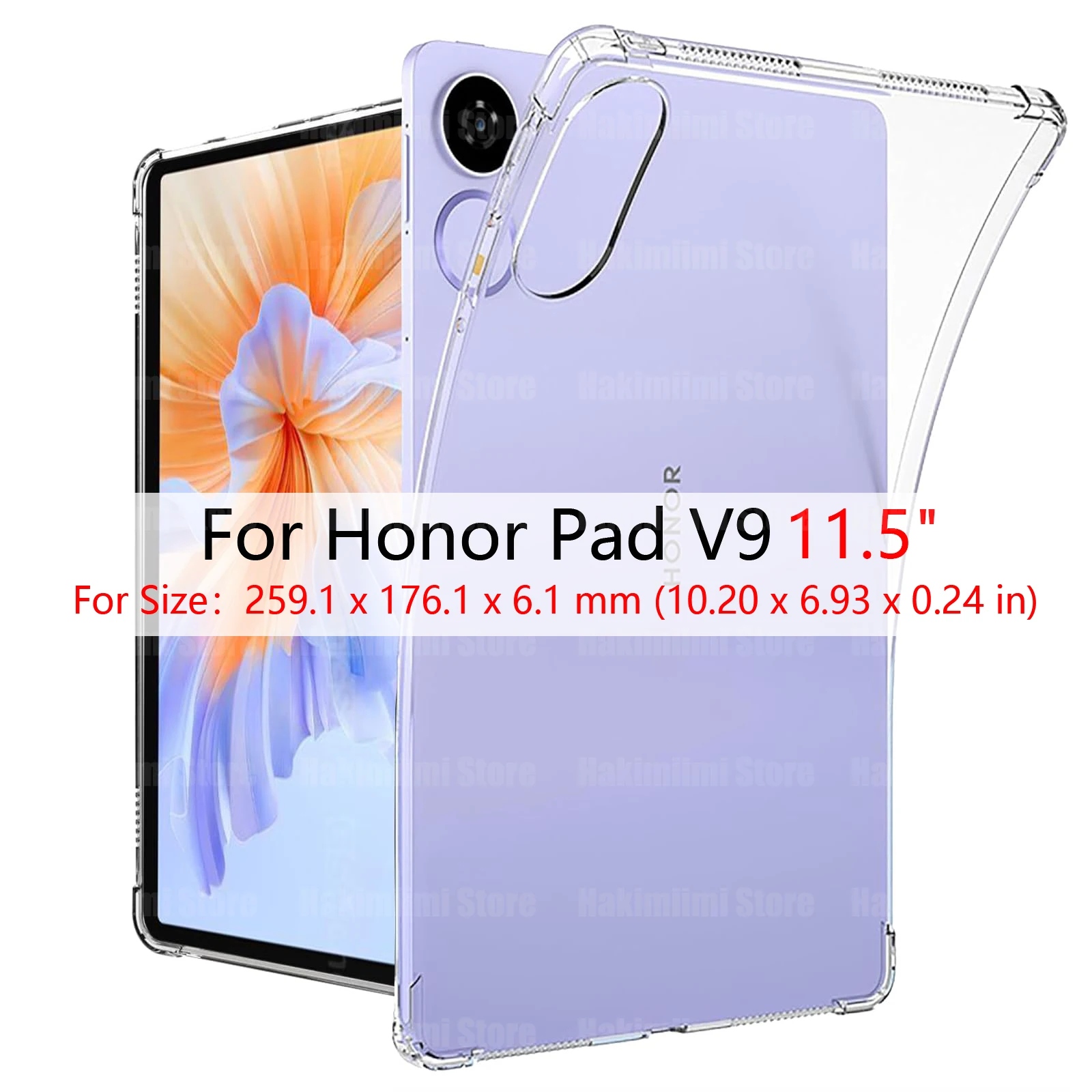 

Прозрачный чехол для Honor Pad V9 (1,5 дюйма) 2024, подушка безопасности, защита от падения, гибкий силиконовый противоударный чехол из ТПУ для Honor Pad V9 11,5 дюйма