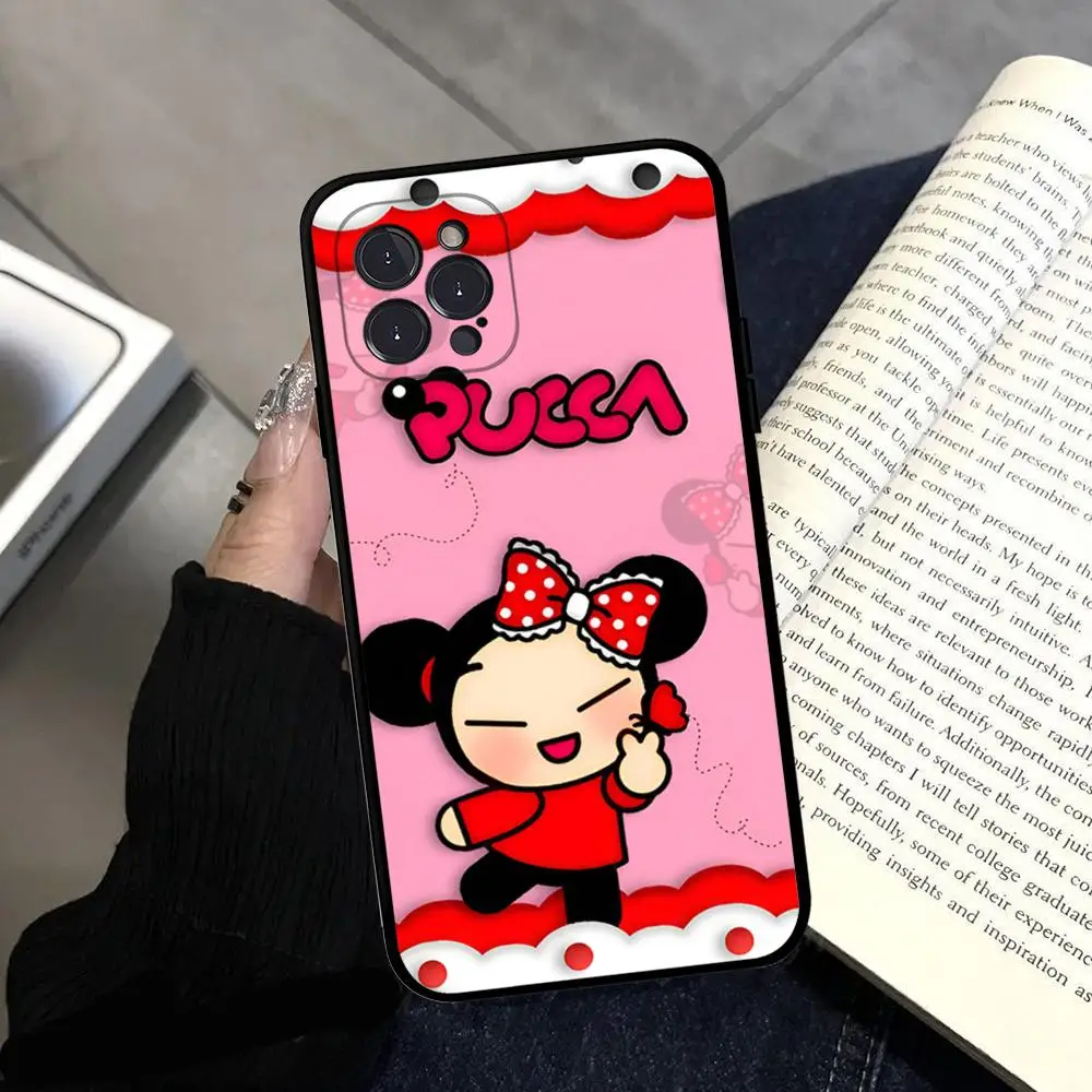 Cute Cartoon Pucca Garu Phone Case Silicone Soft for iphone 15 14 13 12 11 Pro Mini XS MAX 8 7 6 Plus X XS XR Cover