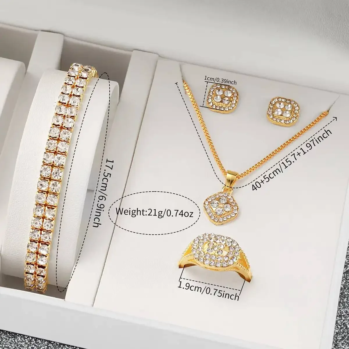 6PCS/Set Luxury Full Diamond Women Watches Fashion Ladies Quartz Wristwatch Jewelry Set Reloj Mujer（Without Box） gallery 5