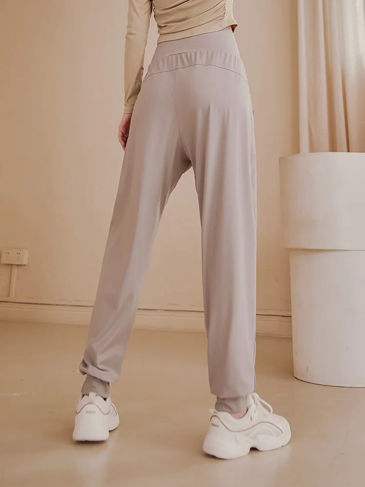 

Женские брюки для йоги с высокой талией, свободного кроя, осенне-зимние, новые, быстросохнущие, повседневные, в корейском стиле, длинные брюки