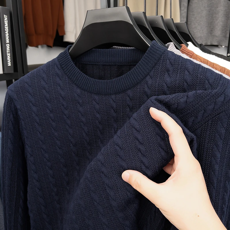 

Усовершенствованный модный жаккардовый свитер с круглым вырезом мужской роскошный новый корейский стиль повседневный осенне-зимний удобный теплый вязаный пуловер