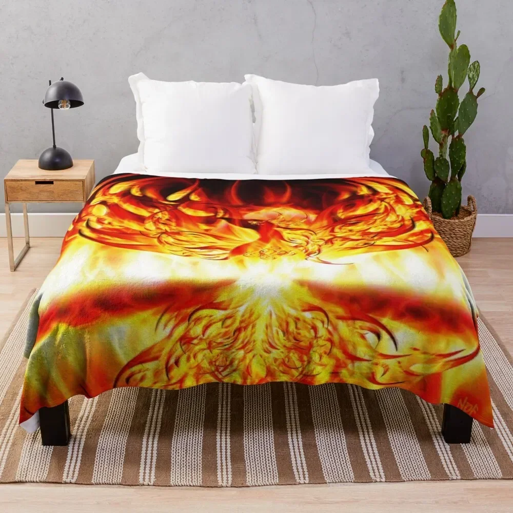 

PHOENIX RISING Throw Blanket Quilt Luxury Designer Blankets