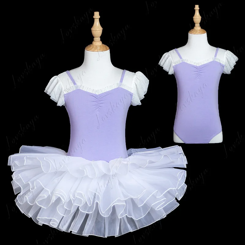 Traje de dança, traje de prática infantil para meninas, saia de balé infantil, roupas de dança infantil