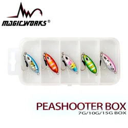 MAGIC WORKS Fishing Supplies New 7g 10g 15g 5PCS/Box Artificial Bait Kit Metal Jig Fishing Lures Sets Sea Fishing Lure Box