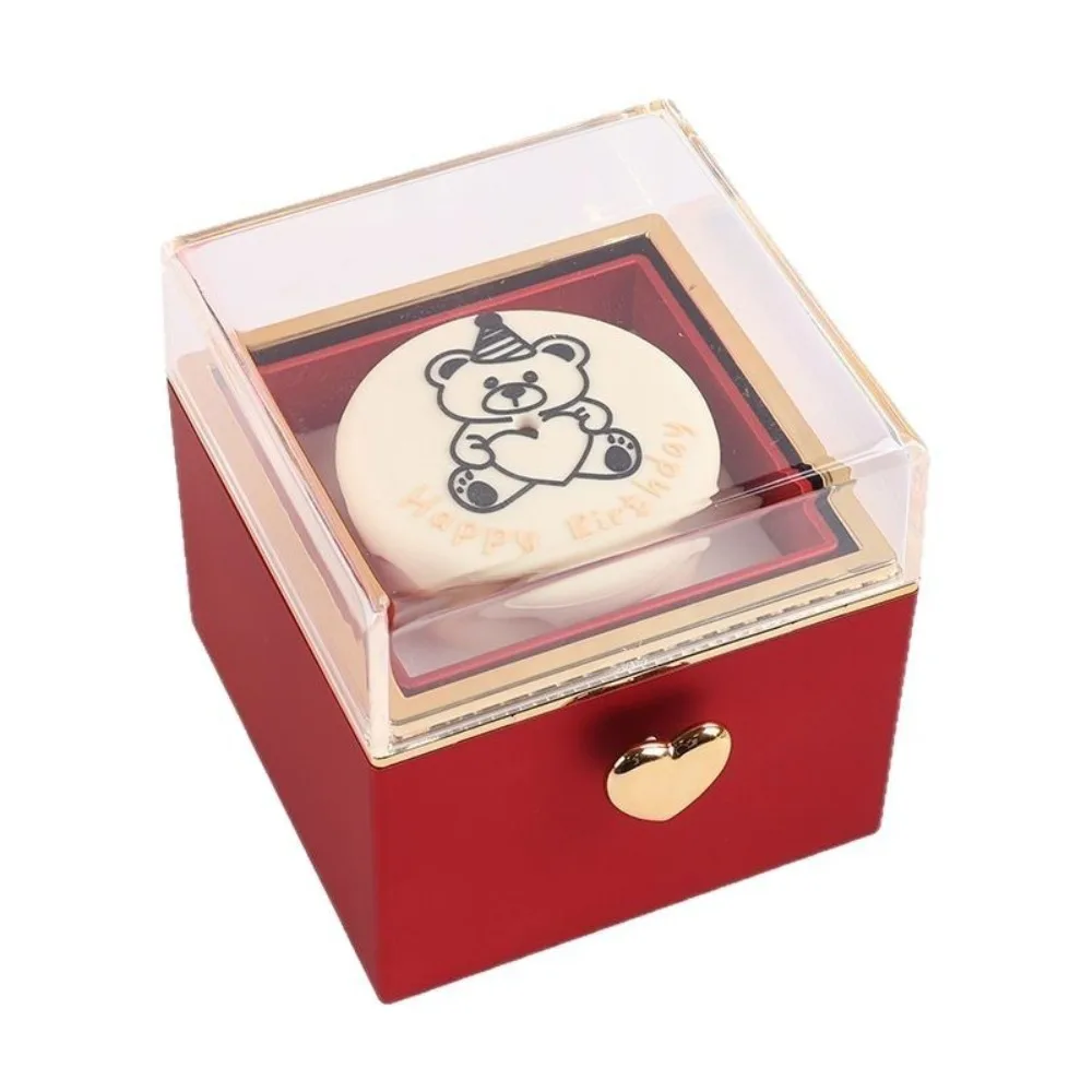 

Valentine Bear Flip Ring Box Ring Display Storage Box Mini Cake Gift Boxes Girlfriend Gift Jewelry Birthday Gift Packaging Box