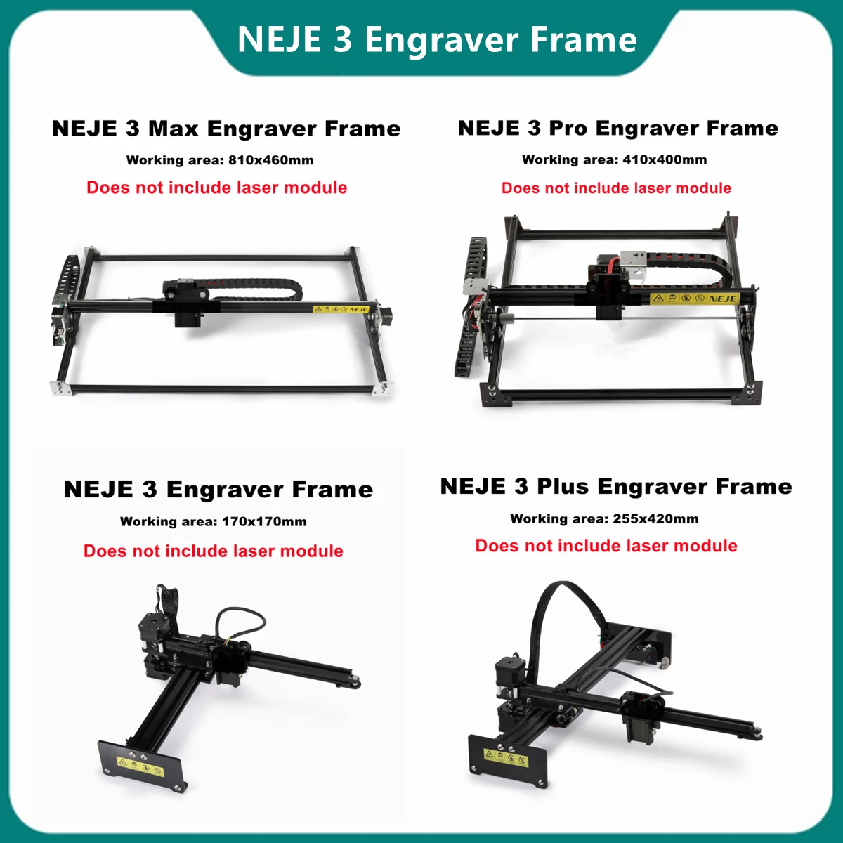 NEJE 3 Max/Pro/Plus CNC Laser Engraver Frame Without Laser Module Larger Working Area Bluetooth APP Control Lightburn LaserGRBL