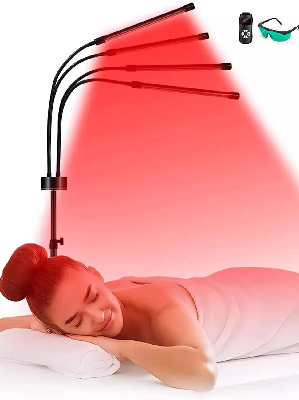 Tubo Terapeutico Luce Rossa Lampada per Fisioterapia a Led Treppiede 4/5 Lampada Attrezzatura Illuminazione a Infrarossi Temporizzazione Lampada di Riscaldamento per Salone di Bellezza