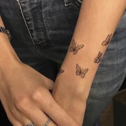 Wodoodporna tymczasowa naklejka tatuaż mały motyl tatuaże do ciała fałszywe Tattoo Flash tatuaż obojczyka kobiet