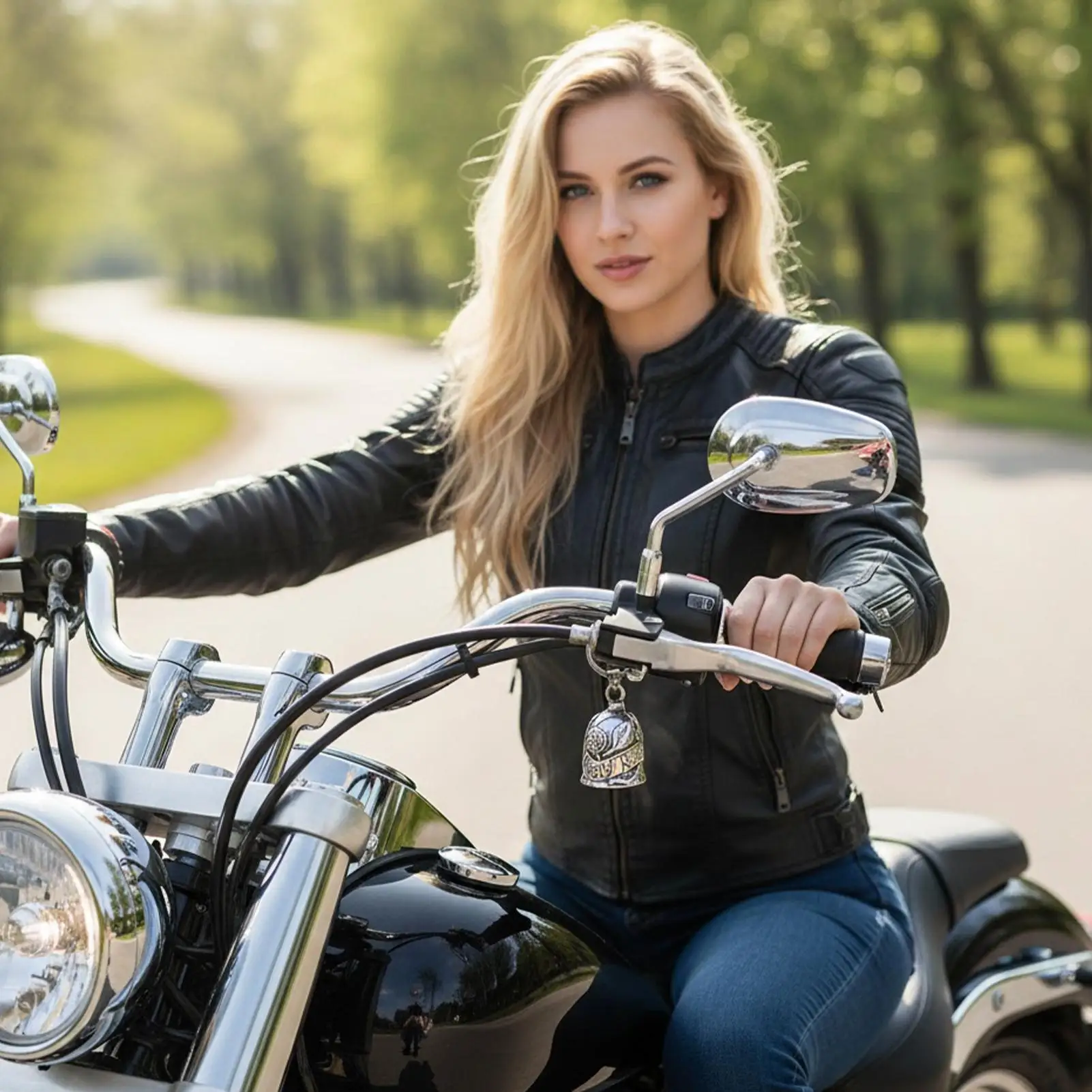 Biker Bell Metal Decorations With Rose Design Angel Bells For Motorcycles For Girls Cycling Adults Riders Women Christmas Men