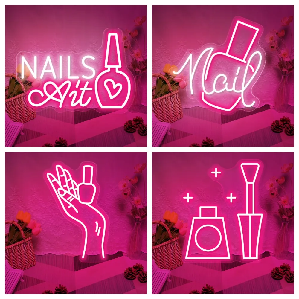 

Nails Salon LED Neon Sign Business For beauty Salon Nails Shop Room Decor Neon Lights USB Room Decoration Illuminated Signboard