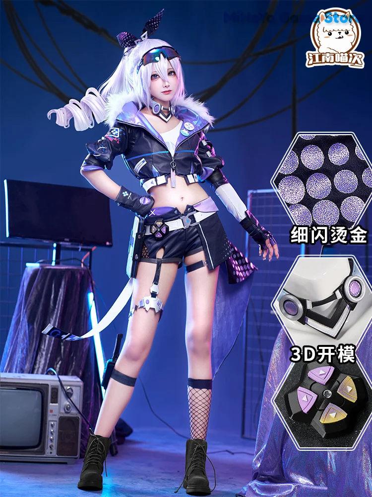 

Silver Wolf Honkai: Star Rail Jiangnan Meow Ci Cosplay Game Set Costume Comic Con Party Starcore Hunter Silver Wolf Cosplay Skin