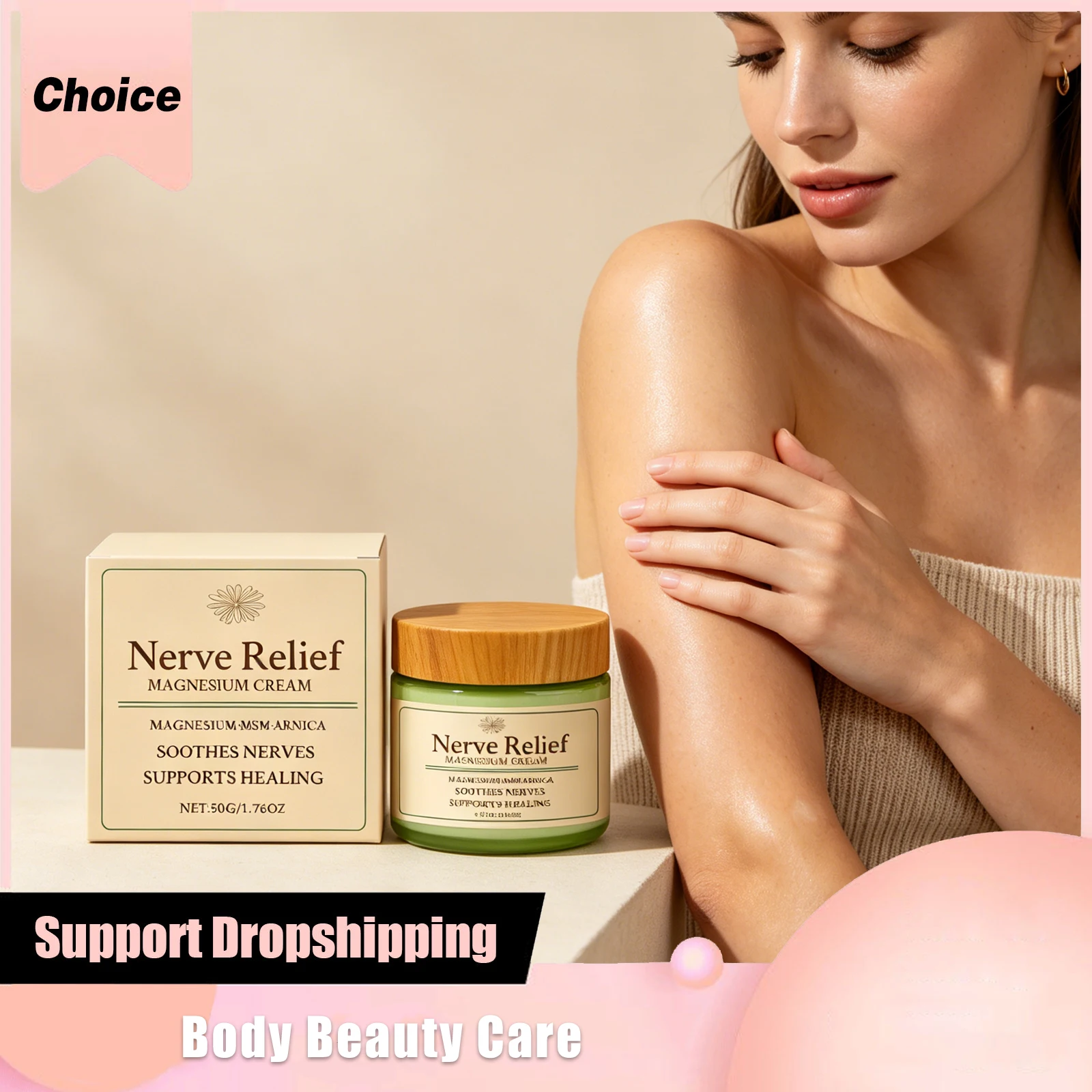 

Magnesium Cream Long-Lasting Hydration Moisturizing Soothing Muscle Evens out Redness Body Massage Cream Relief Daily Body Care