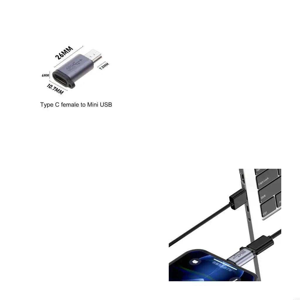 

Адаптер Type-C к Mini USB, конвертер преобразования «мама-папа», поддержка передачи данных, 480 Мбит/с для телефонов, планшетов