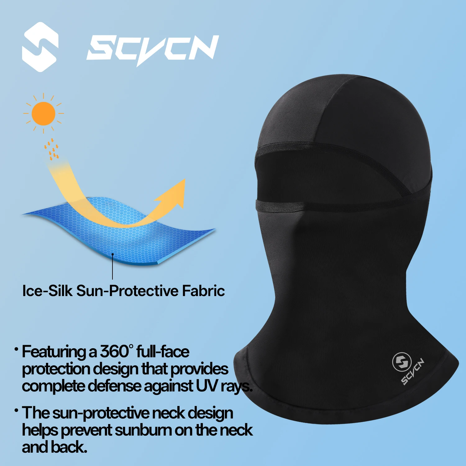 

SCVCN UPF50+ UV-Protective Balaclava Cycling Visor Made of Cool Breathable Quick-Drying Ice Silk for Outdoor Sports Protection