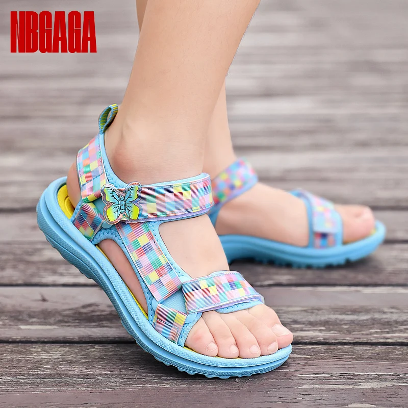 

Girls Sport Sandals Lightweight Non-Slip Butterfly Design Comfortable Beach Walking Shoes for Kids Outdoor Summer Breathable