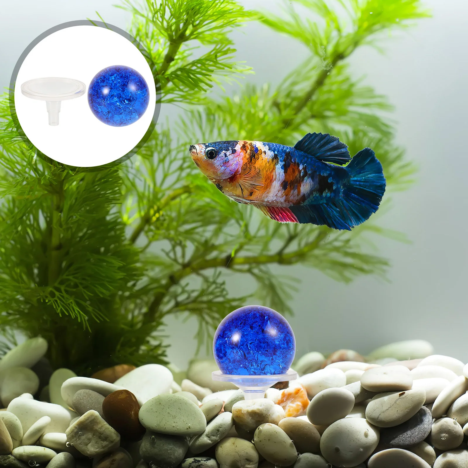 

1Set Ice Cracked Glass Balls Decorative for Bowl Landscape Fountain Decor Spheres Multi-Functional Home Office Table Garden