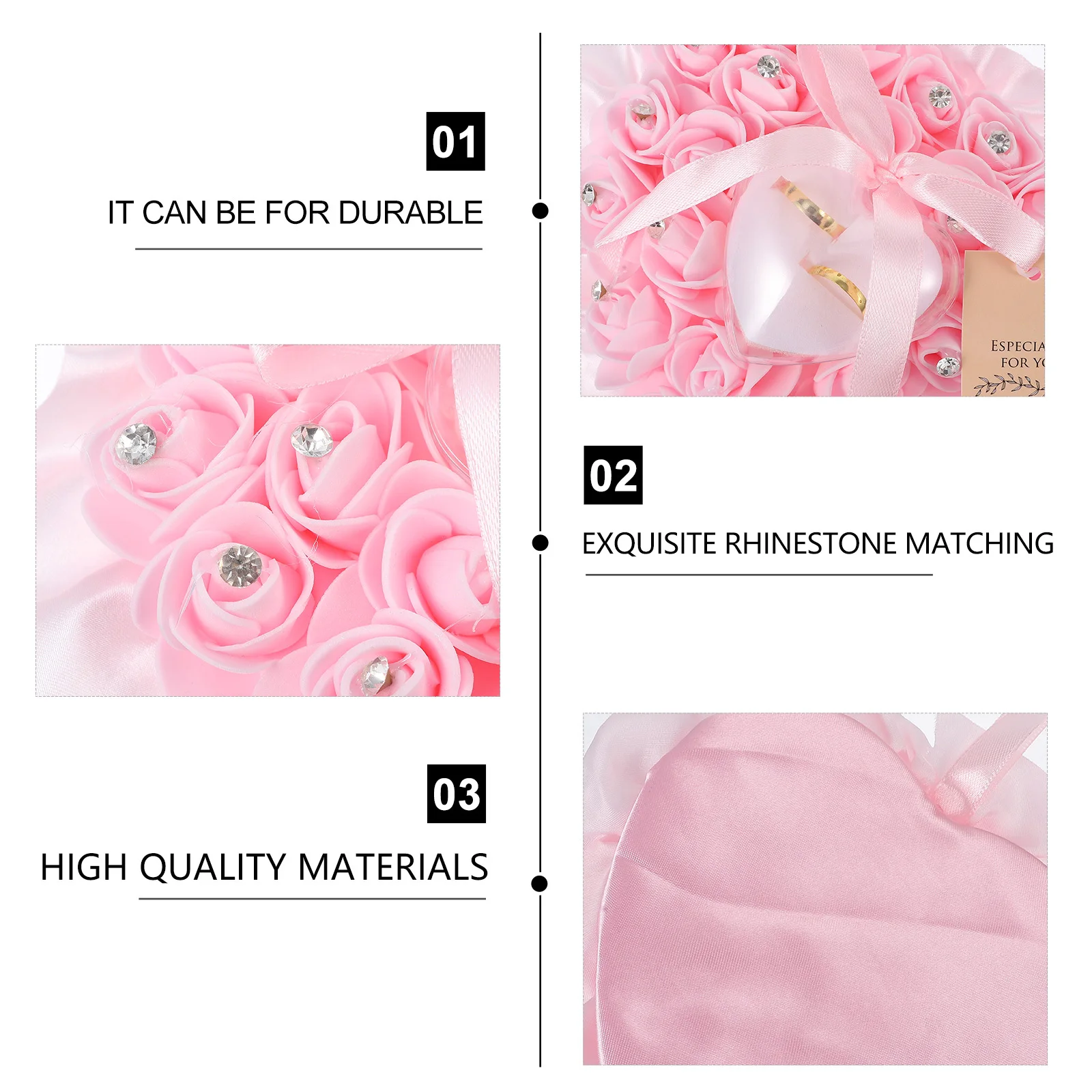 

Элегантная подушка для обручальных колец с стразами в форме сердца, аксессуар для свадебной церемонии, компактный стильный держатель для свадебных колец