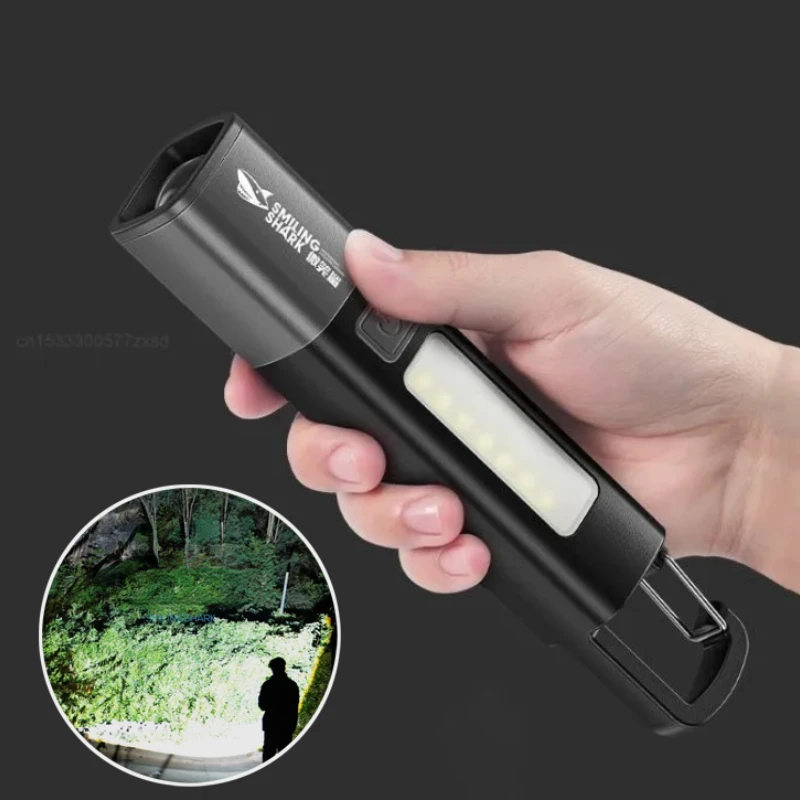 Xiaomi SMILING SHARK Outdoor Flashlight Portable Strong Light Variable Focus with Outdoor Hunting Fishing Walking Lighting Tool