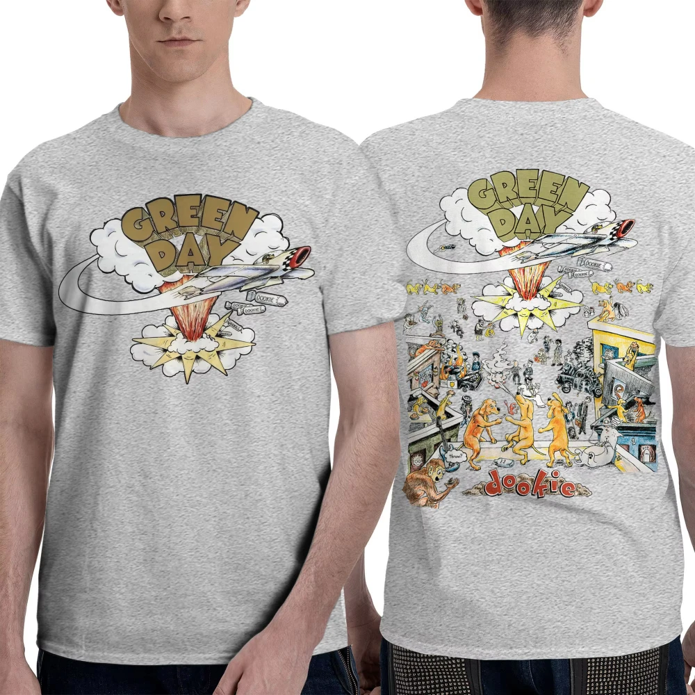 Dookie Scene Green Day Bedrucktes T-Shirt für Männer und Frauen, Kreatives Reines Baumwoll-T-Shirt mit Rundhalsausschnitt und Kurzen Ärmeln, Partykleidung – Detail 6