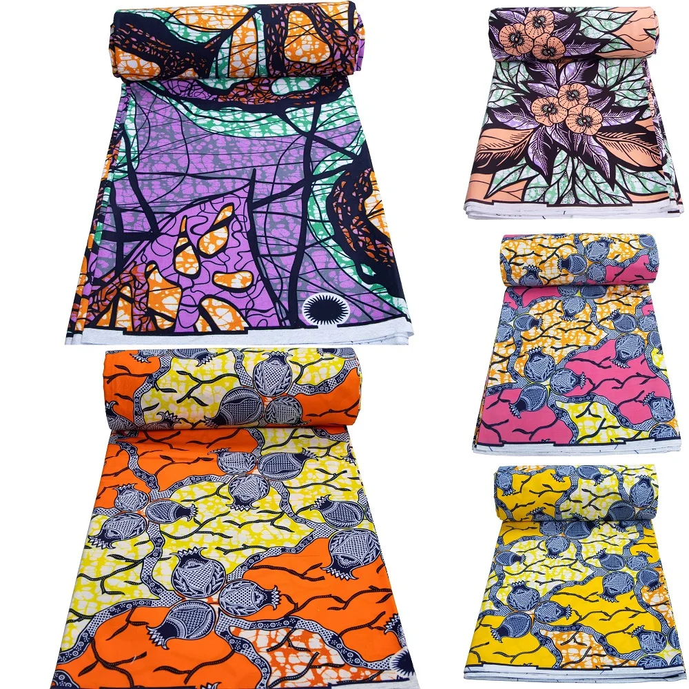 

Африканская восковая ткань, 100% хлопок, Нигерия, Анкара, восковая ткань с блочными принтами, мягкая швейная ткань в стиле батик Pagne