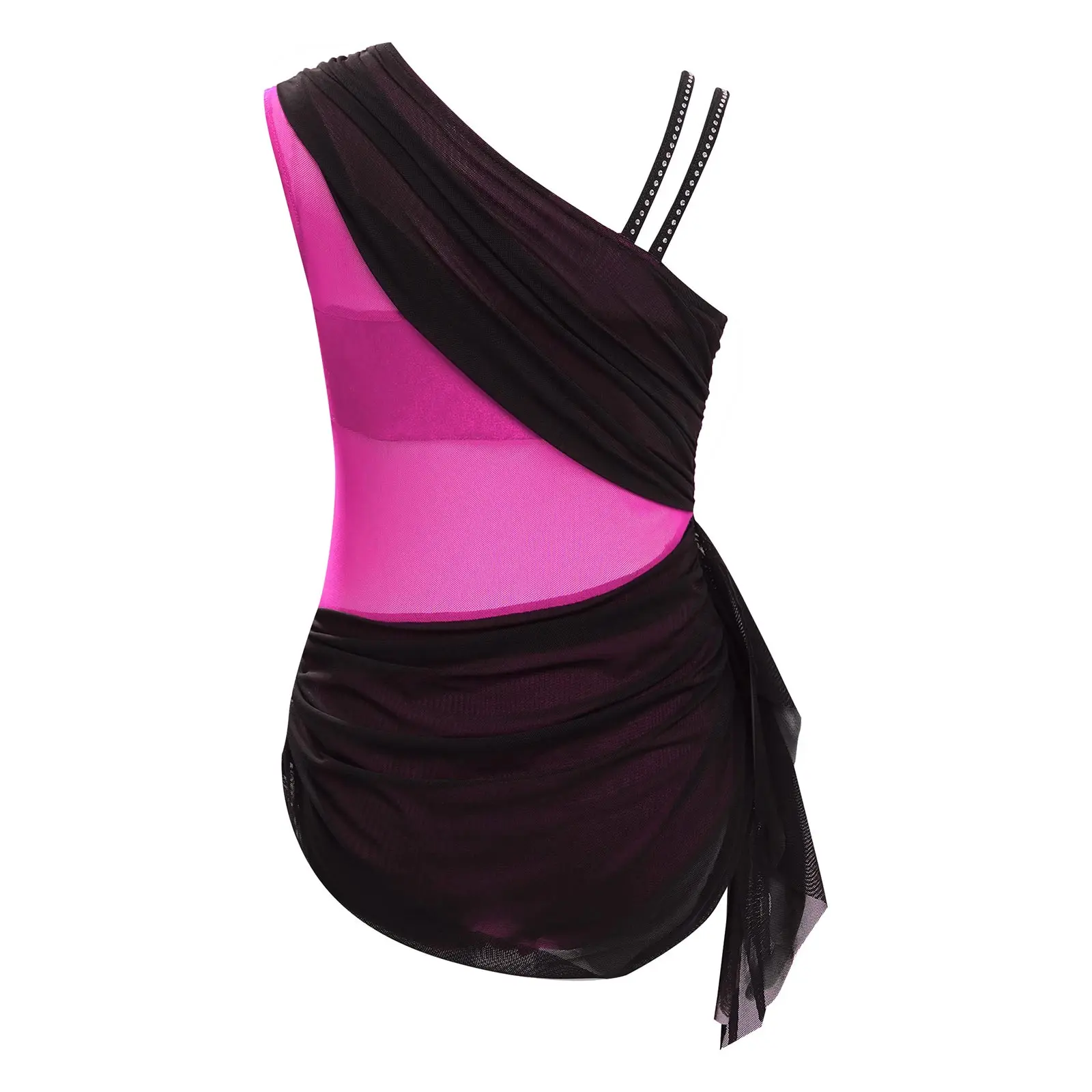 Enfants filles paillettes strass gymnastique artistique patinage artistique Ballet Jersey superposition body danse lyrique justaucorps Costume