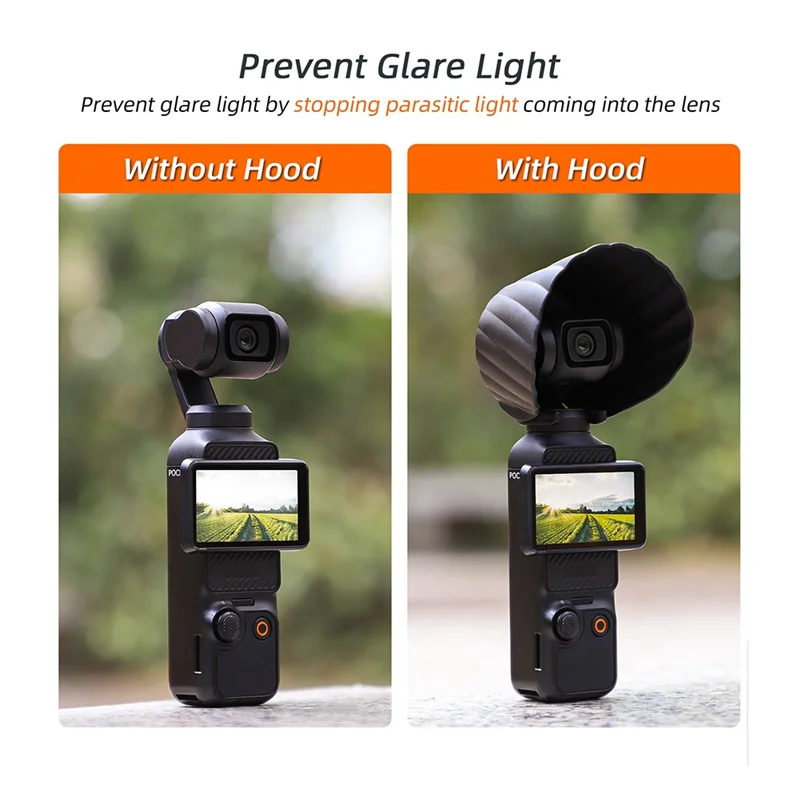 ABKI-SUNNYLIFE For Osmo Pocket3 Lens Hood Light Blocking Head Protection Anti-Glare Sunshade Multifunctional Replacement Parts 1