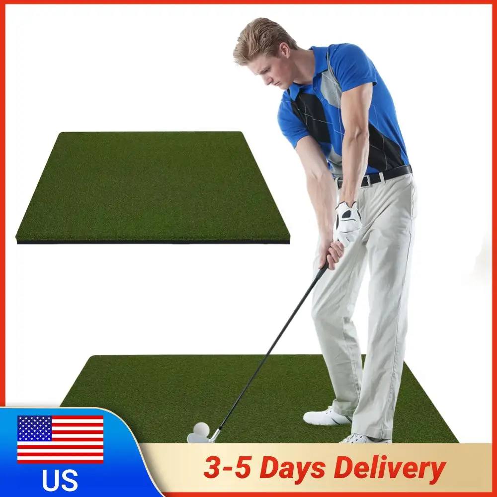 

Тренировочный коврик для гольфа 5x5 футов (35 мм) с разметкой для чиппинга и ударов, искусственный газон для отработки ударов, подарок для мужчин и пап