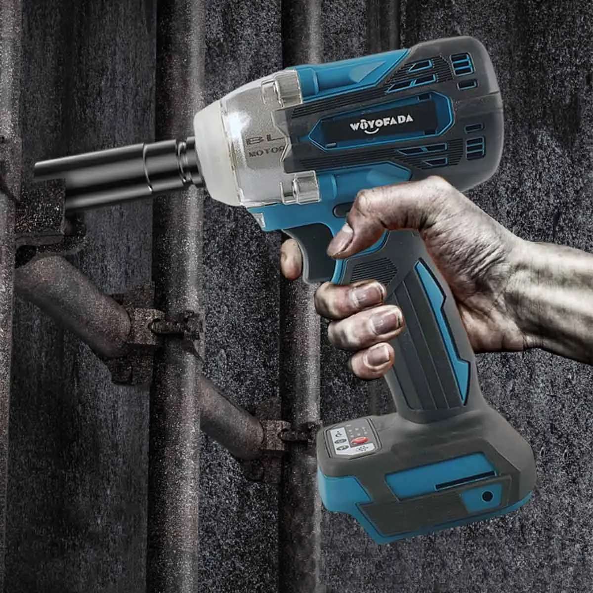Llave eléctrica sin escobillas de 18V, llave de vaso de impacto, instalación de taladro manual, llave de herramienta eléctrica de 1/2 enchufe para batería Makita de 18V
