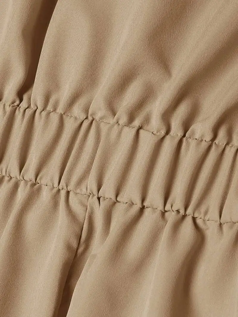 Frauen Mode Sommer Hemd Kleid 2025, Elegante Hohe Taille Kurzarm Midi Kleider Solide Kragen Roben Femme Streetwear 43O4