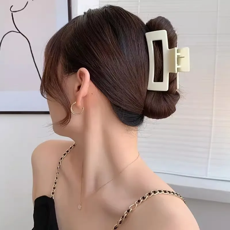 Pinzas de plástico para el pelo para niña y mujer, horquilla de gran tamaño, pasador de cangrejo, adorno de moda, accesorios para el cabello