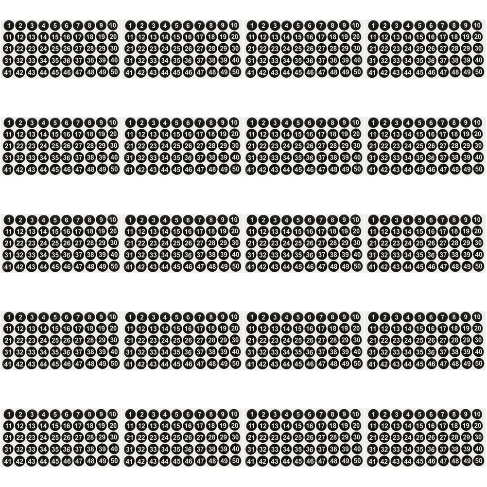 Round Label Paper Number Stickers 1-50 Self-Adhesive Detachable Classification Labels For Office Classroom Diy Craft