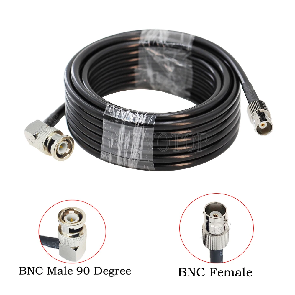 RG-58 BNC Male Plug to BNC Female Jack Connector 50 Ohm Low-Loss RG58 RF Coax Pigtail Cable for GPS System Radio Antennas 15cm-m