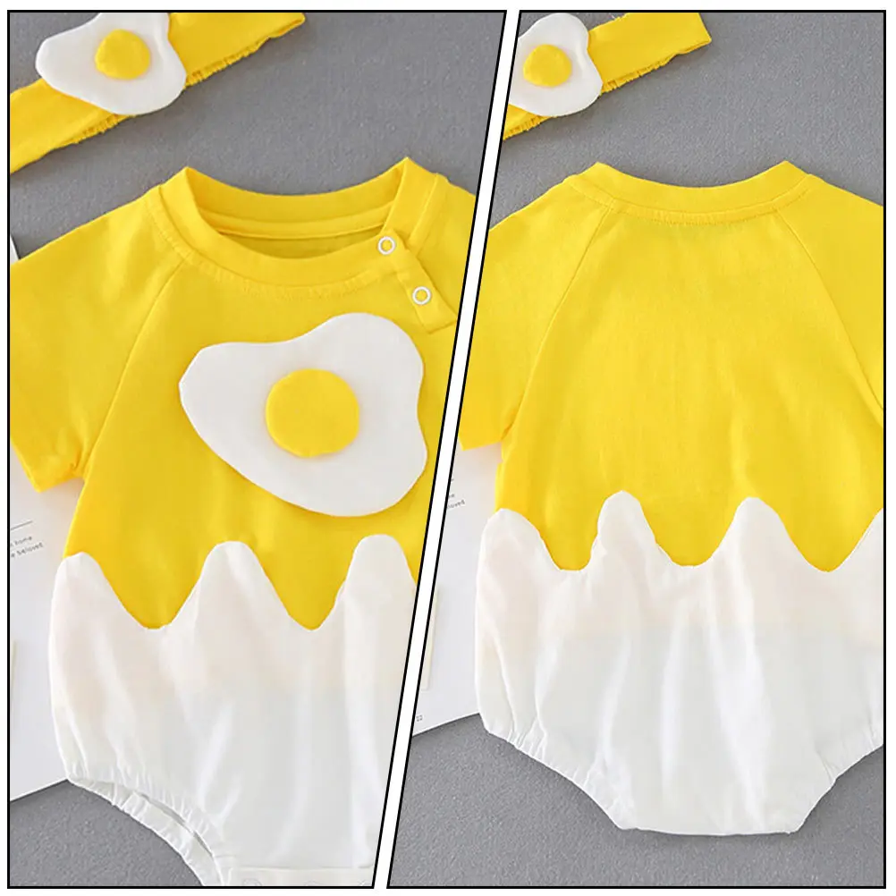 

Eggshell Baby Romper Short Sleeve Jumpsuit Newborn Bodysuit Summer Outfit Cartoon Kids Daily Wear Christmas Party
