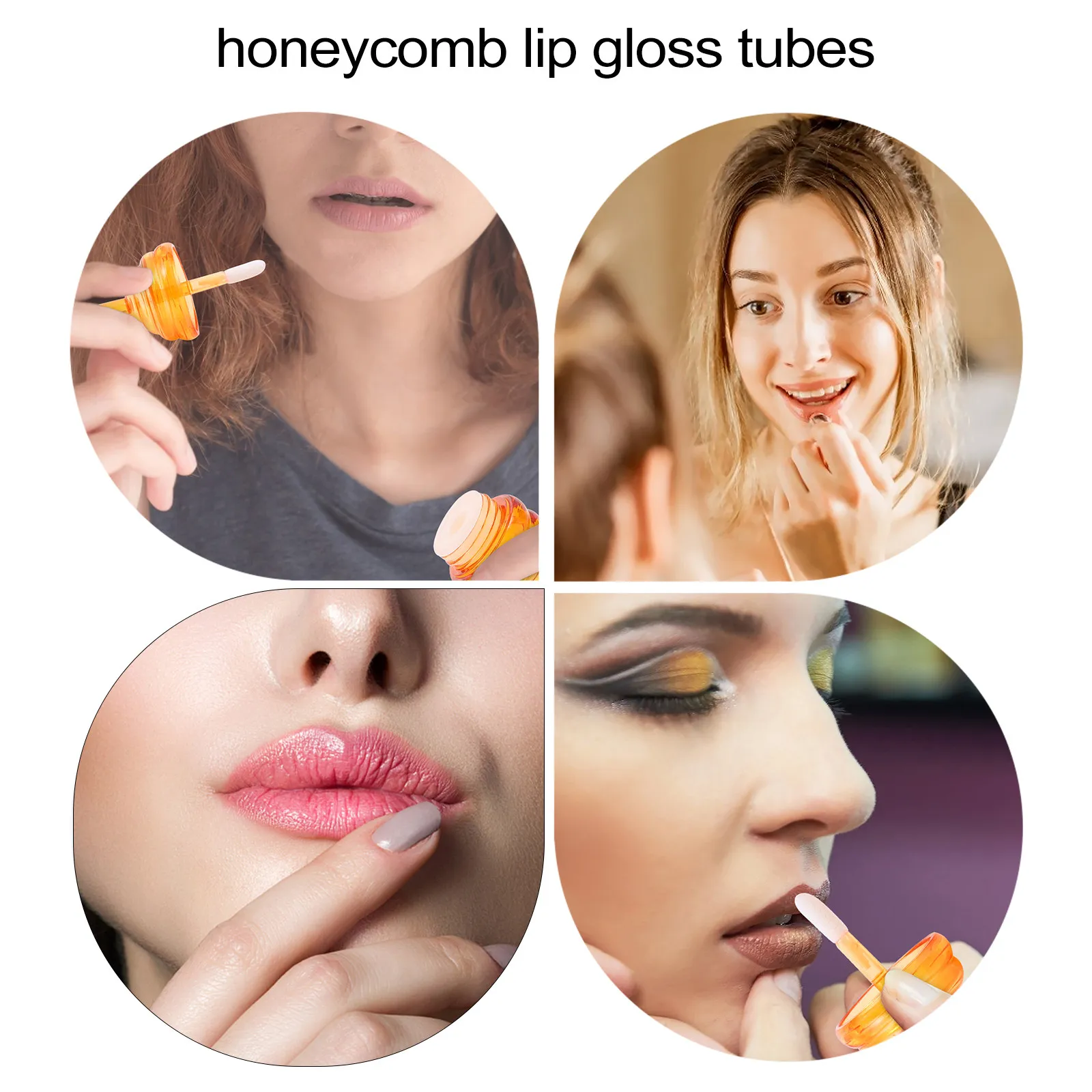 10Pcs DIY Lip Gloss Empty Tubes Honeycomb Design ABS Material Lightweight Waterproof Reusable Lip Balm Container Kit