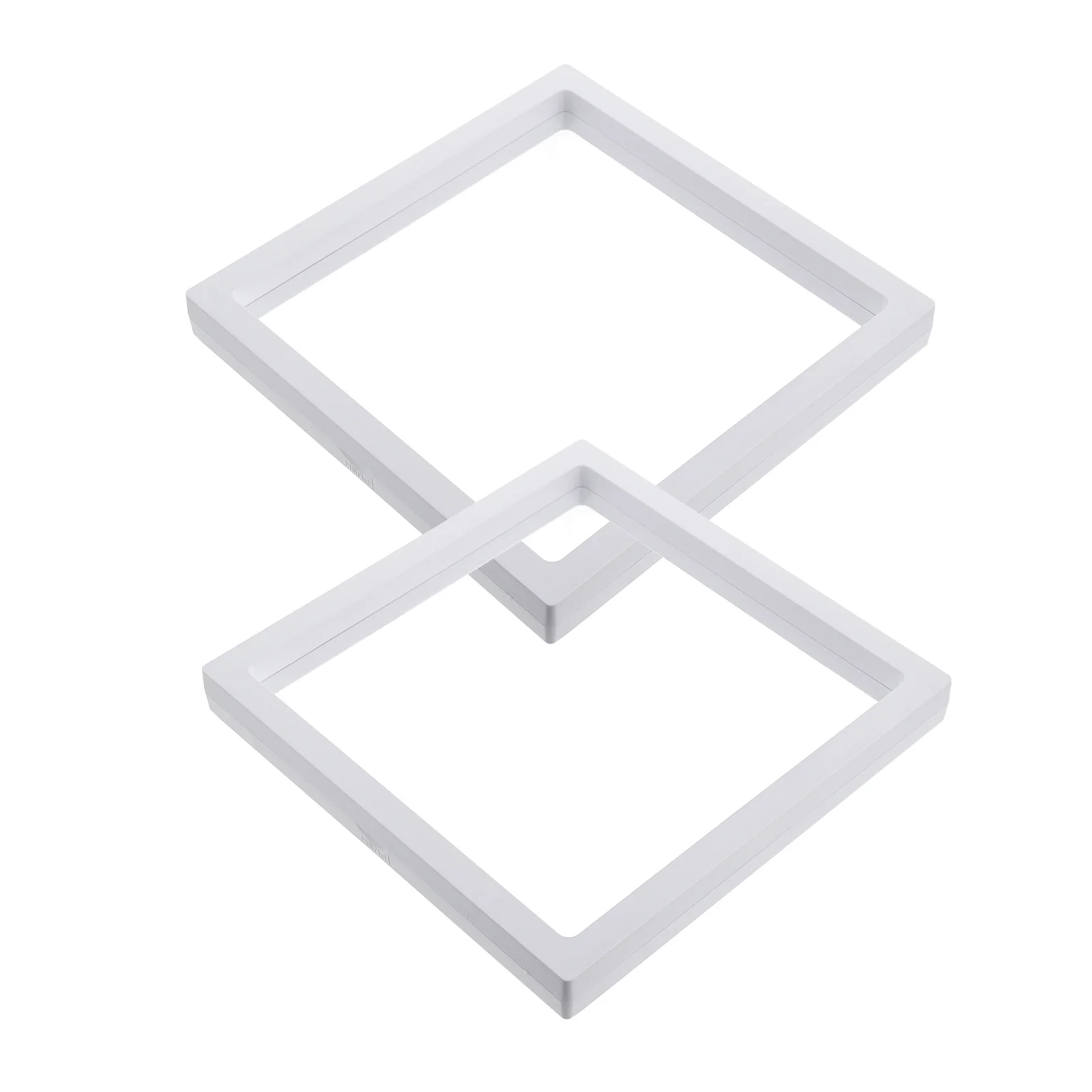 

2 Pcs Display Box Clear Plastic Jewelry Floating Frame Waterproof Medal Coin Stamp Holder Small White Stand Easy Open