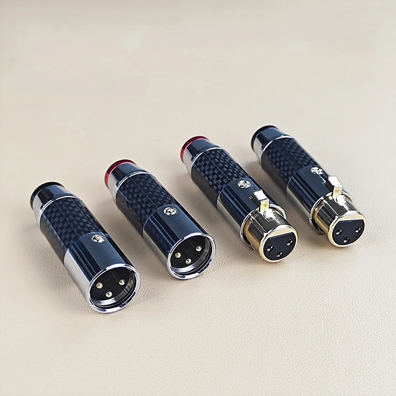 

4PCS Carbon Fiber Copper Plated Male And Female Cannon plug, Cannon Plug, Balance Wire Plug, XLR Male And Female Plug