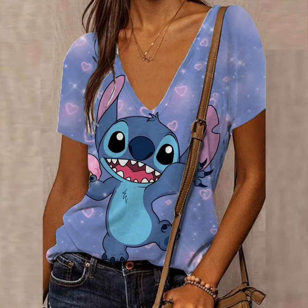 Mode Dames T-Shirt Disney Lilo & Stitch Vrouwelijke Kleding Harajuku Tee Dames T-Shirt Oversized Top Shirts Mickey Vrouwen Clotin