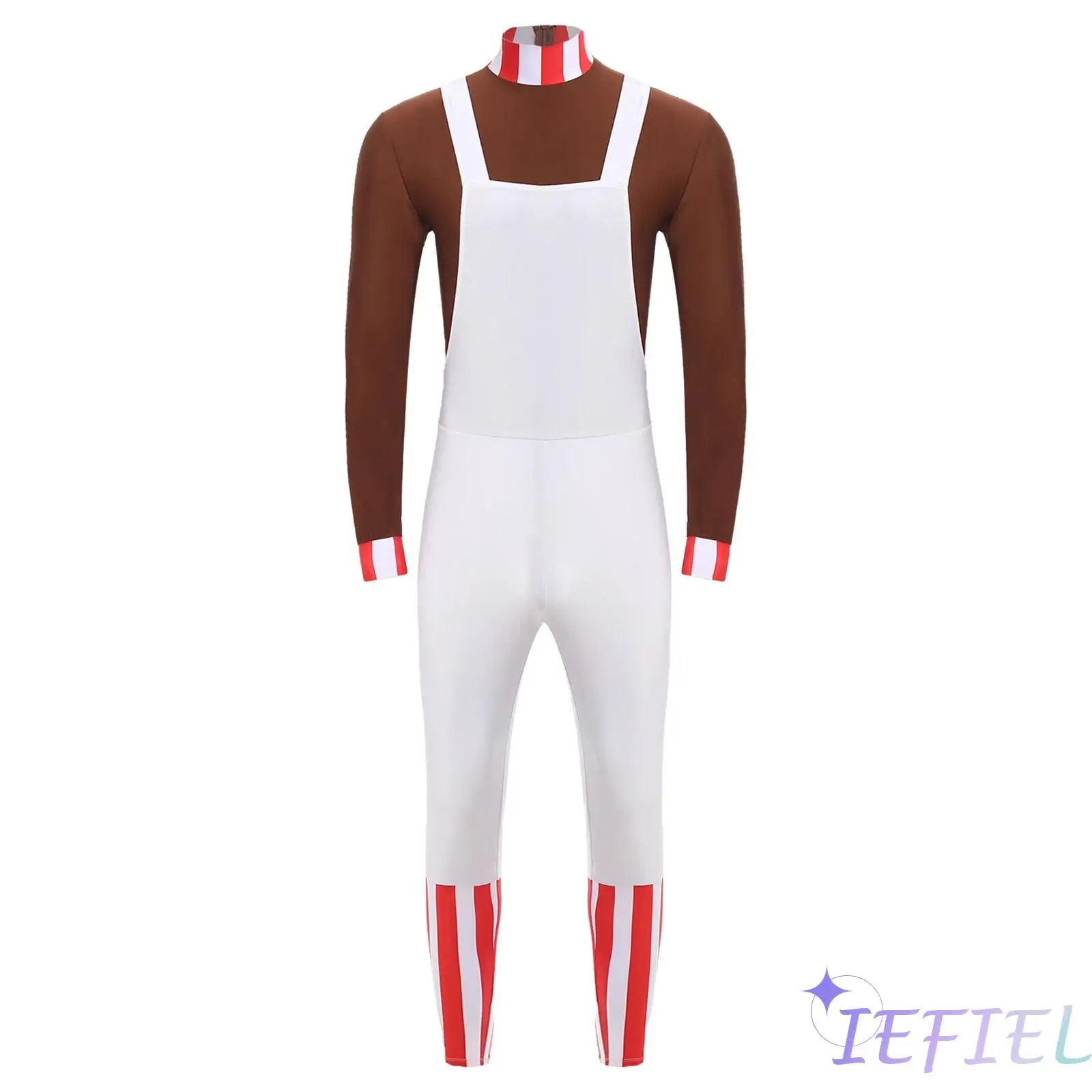 

Adult Factory Worker Costume for Men Women Halloween Cosplay Long Sleeve Jumpsuit with Invisible Zipper Theme Party Outfit