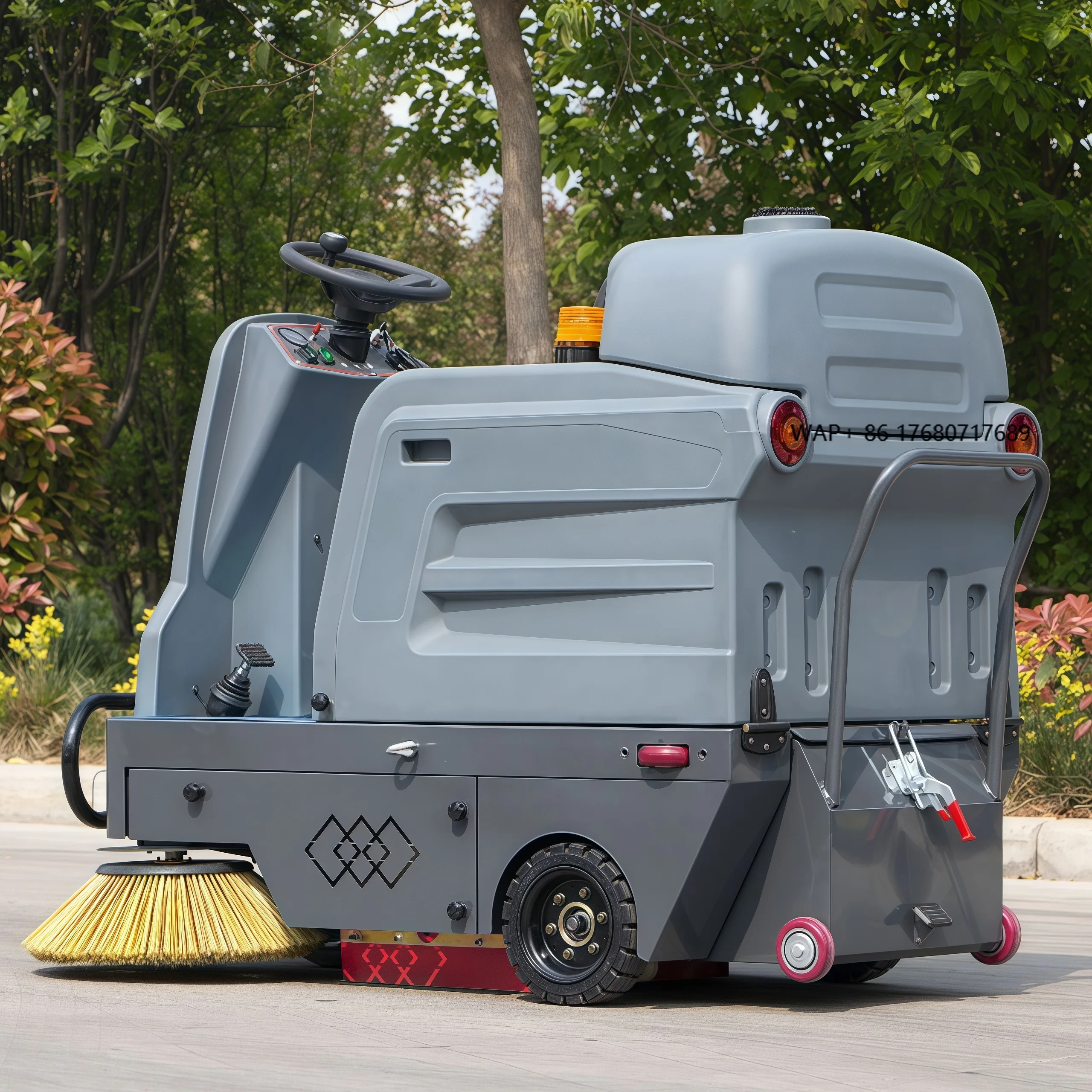 

Four Wheel Strong Power Factory Floor Sweeper Ride on Sweeper Street Sweeper Car With CE Certificate