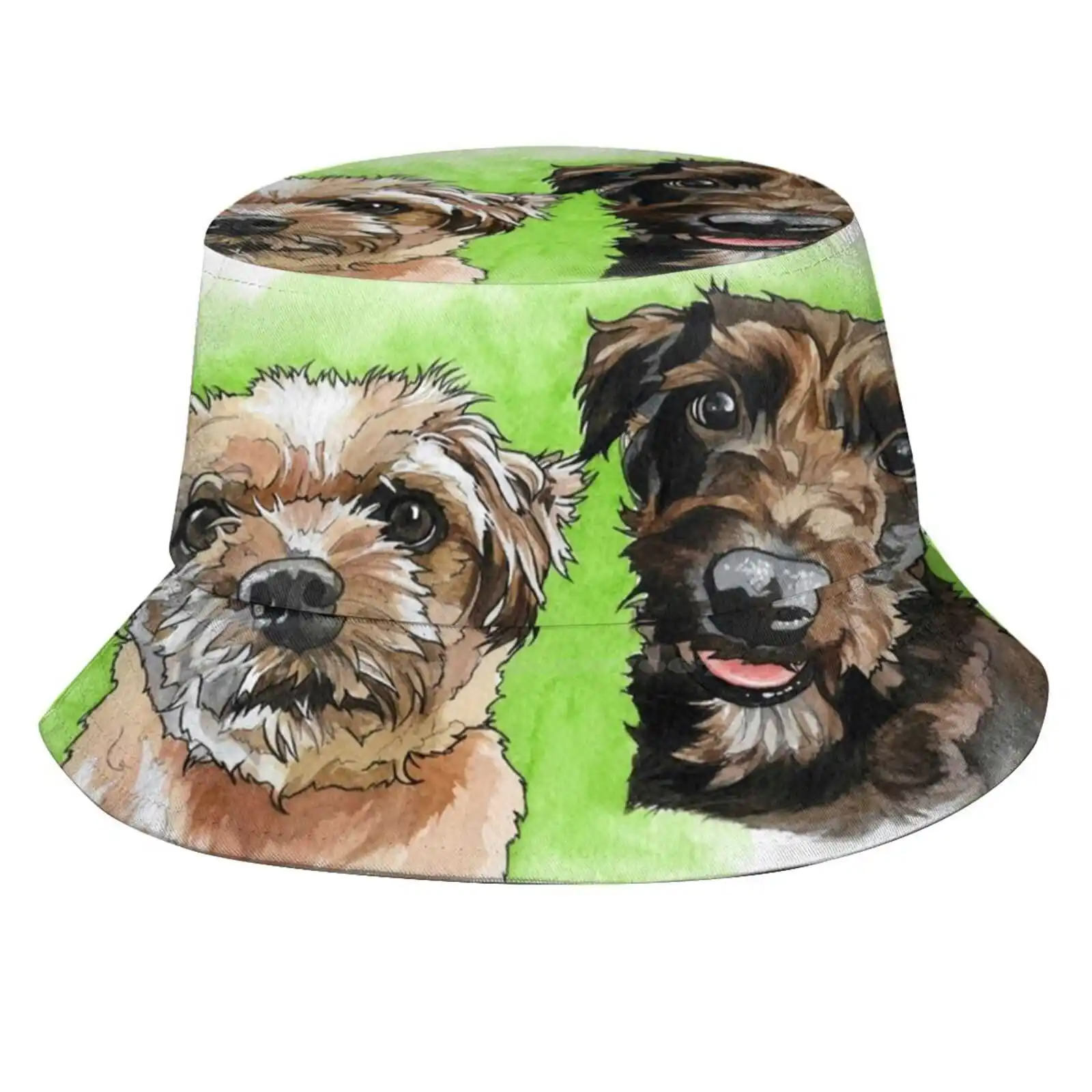 0358 Sun Cap Fisherman Hat Bucket Hats Dog Puppy Animal Pet Watercolour Roz Thompson Art