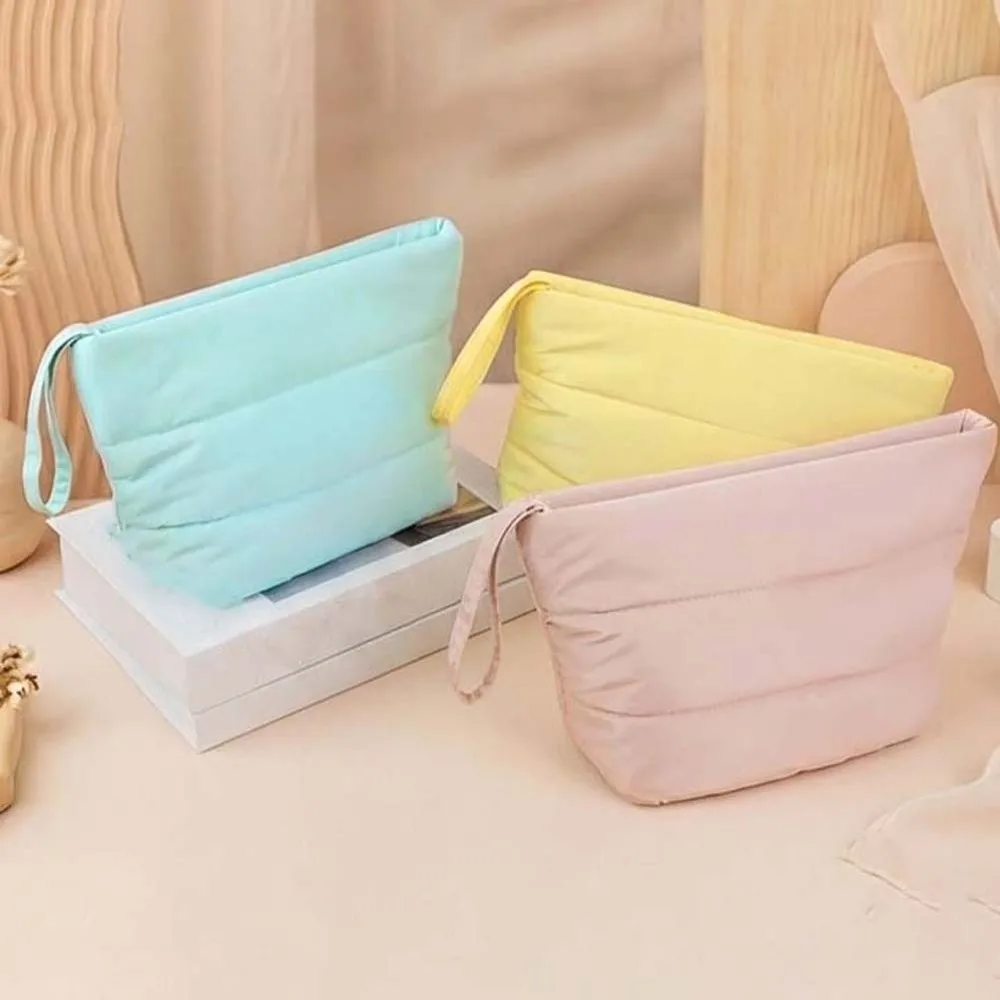 Candy Color Pouches Bag Organizer Filled with Cotton Large Capacity Cotton Coin Purse Korean Style Polyester