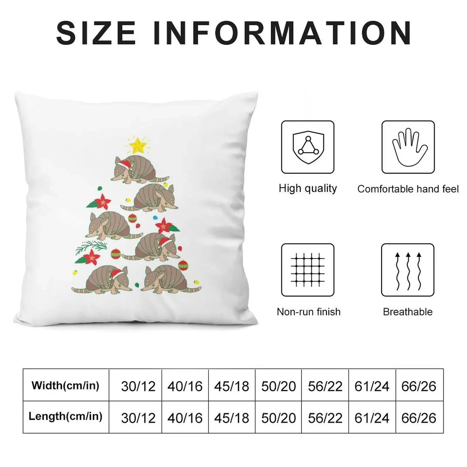 Armadillo Christmas Ornament Tree Funny Zookeeper Gift Throw Pillow Sofa Cushions Covers sleeping pillows pillow