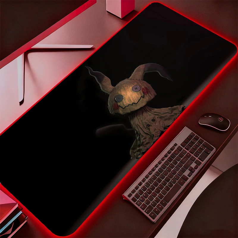

Anime Gaming Speed Mouse Pad LED Gamer Large Mouse Mat Backlight Keyboard Mousepad RGB Pokemon Pikachu Computer Desk Mat