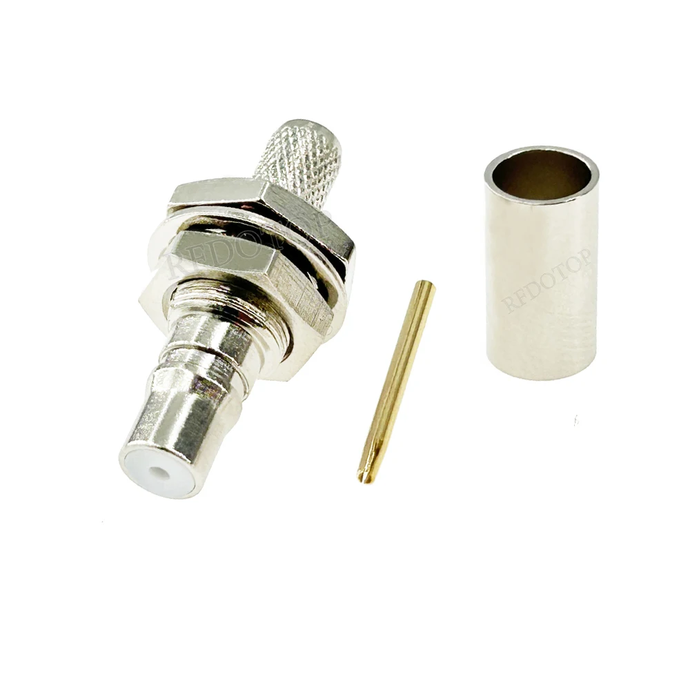 10PCS/Lot QMA Male/Female Crimping 50-3 RF Connector Nickel plated 50 Ohm QMA for RG58/RG142/RG400/RG223/LMR195 RF Coaxial Cable