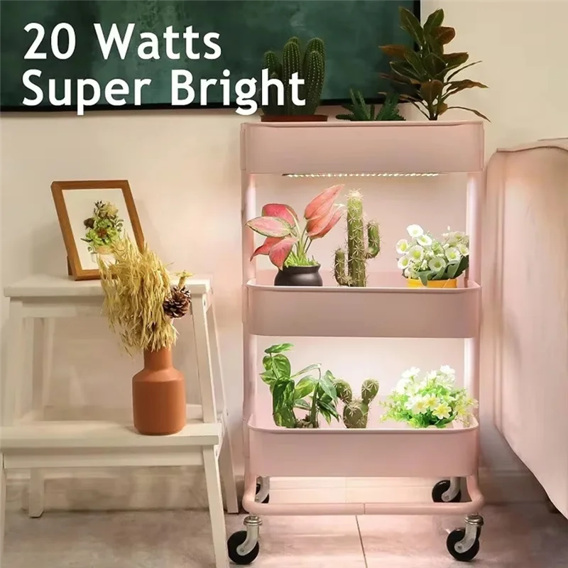 

SOFT-Under Cabinet Plant Lights LED Grow Panel Light 4 Pack Ultra-Thin Full Spectrum Dimmable Timer Lamp