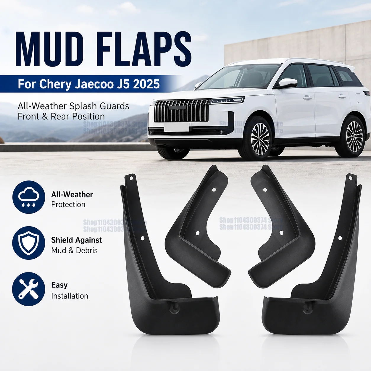 Mud Flaps for Chery Jaecoo J5 2025 All-Weather  Fender Mudguard Mud Flaps Guard Splash Flap Mudguards Car Accessories